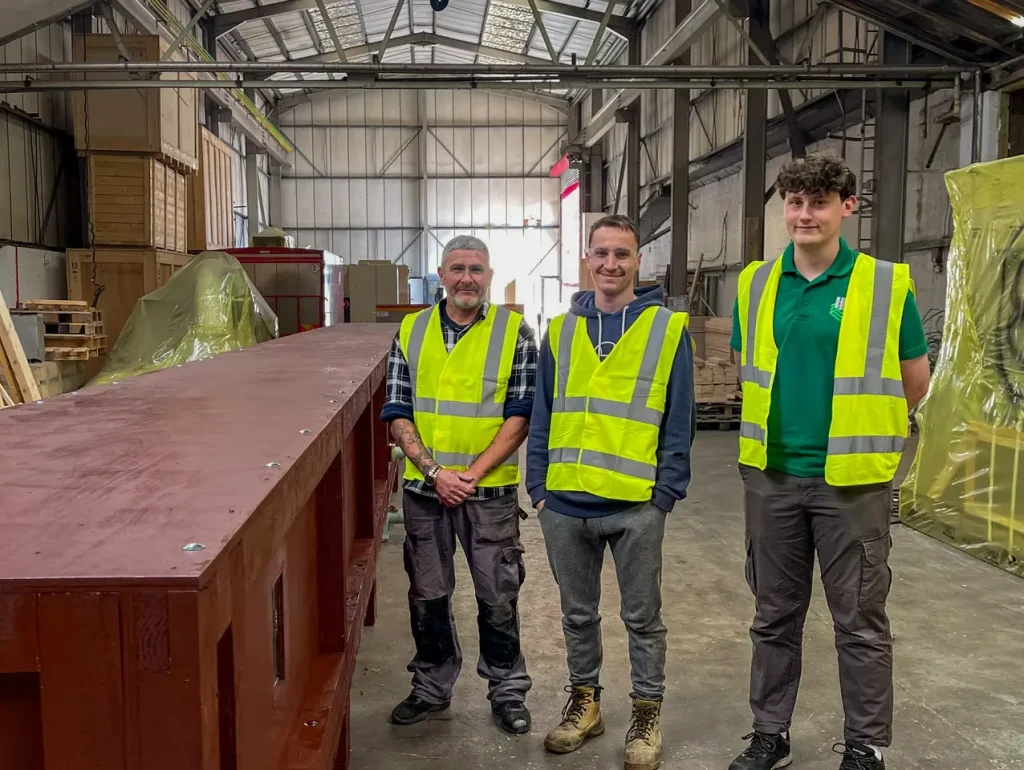 IM Export Services team with Ministry of Defence packing case